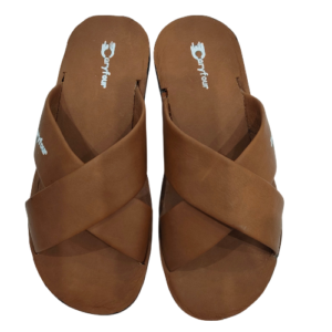 Leather Cross Strap Casual Sandals for Men